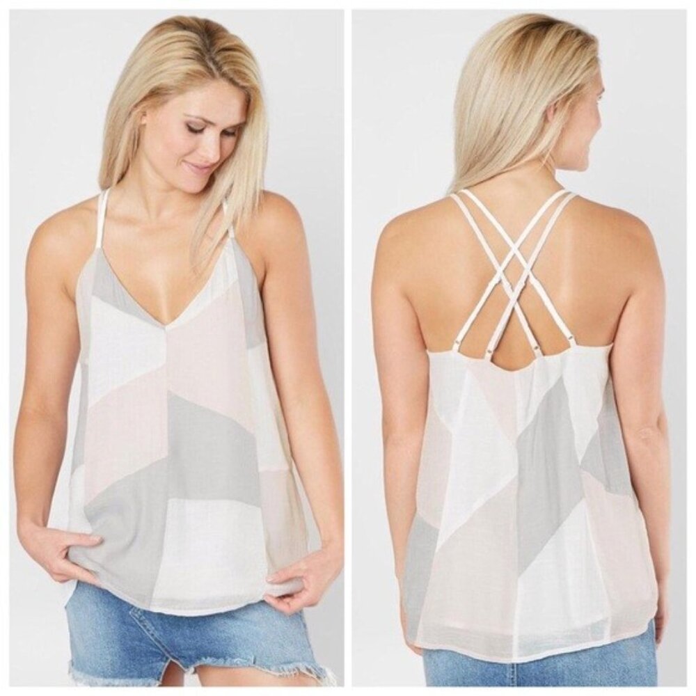 Red by BKE Color Block Tank Top S